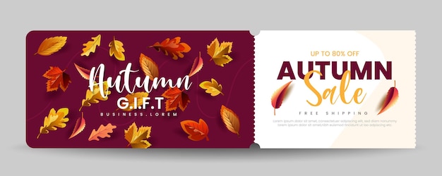 Autumn gift voucher discount cards template