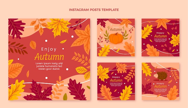 Autumn instagram posts collection