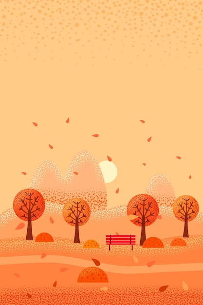 Autumn landscape October month Season banner for calendar pages cover banner poster