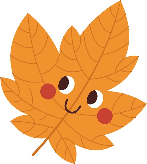 Vector autumn leaf character