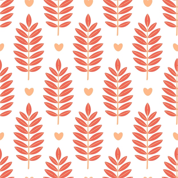 Autumn leaf seamless pattern vector simple leaves illustration