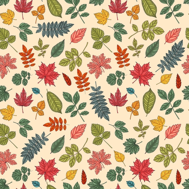 Autumn leaf seamless pattern