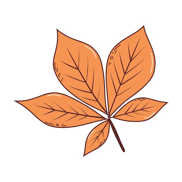 Autumn leaf Vector illustration in hand drawn style