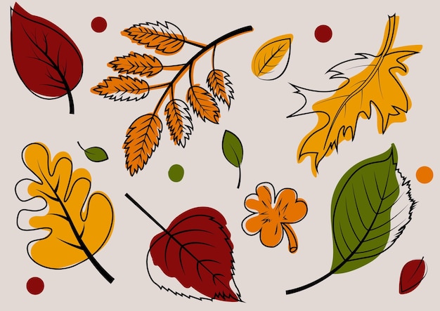 Autumn leaves are set for design banner and another template