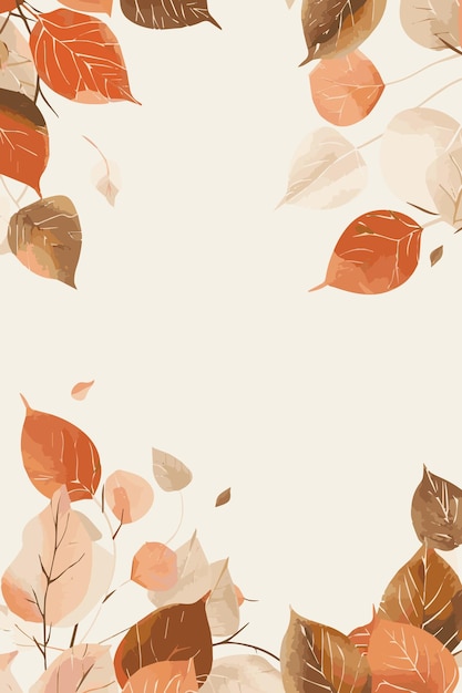 Vector autumn leaves border with ample empty space for text