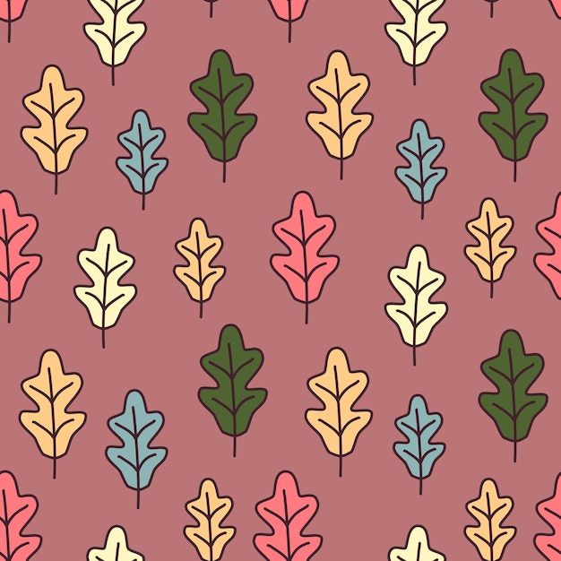 autumn leaves ornament seamless vector background