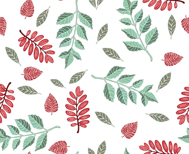 Autumn leaves pattern seamless background Vector illustration