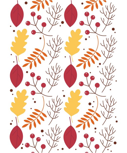 Vector autumn leaves pattern wallpaper image