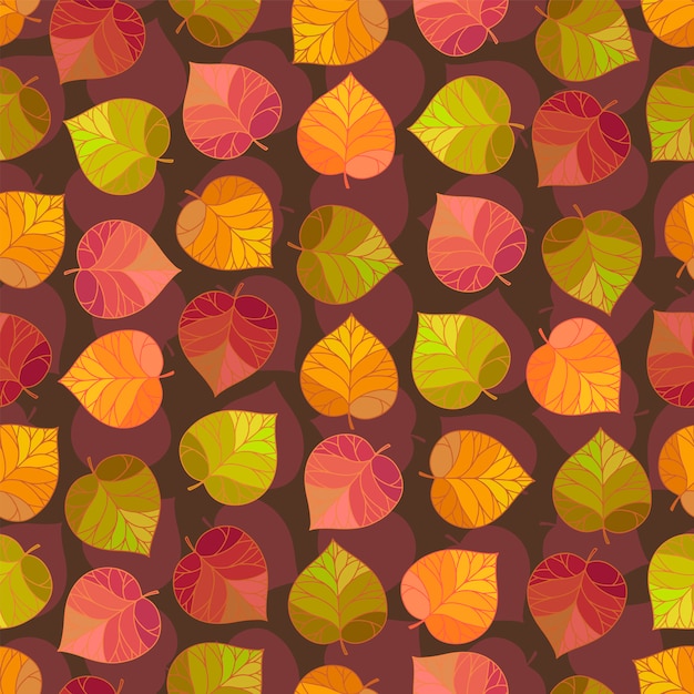 Vector autumn leaves pattern