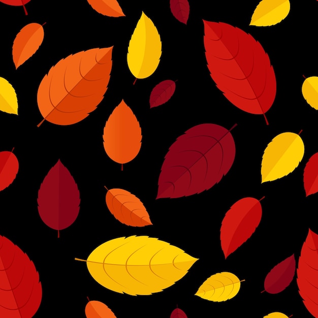 Autumn Leaves Seamless Pattern Background Vector Illustration