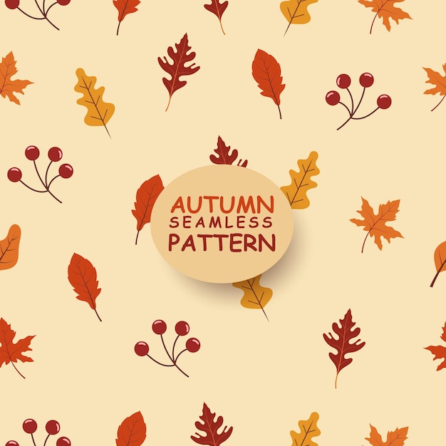 Autumn leaves seamless pattern illustration