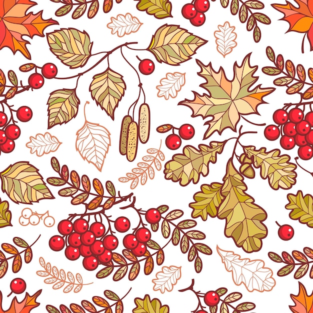 Autumn leaves seamless pattern Vector illustration of autumn leaves seamless pattern