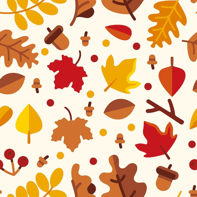 autumn leaves seamless pattern 