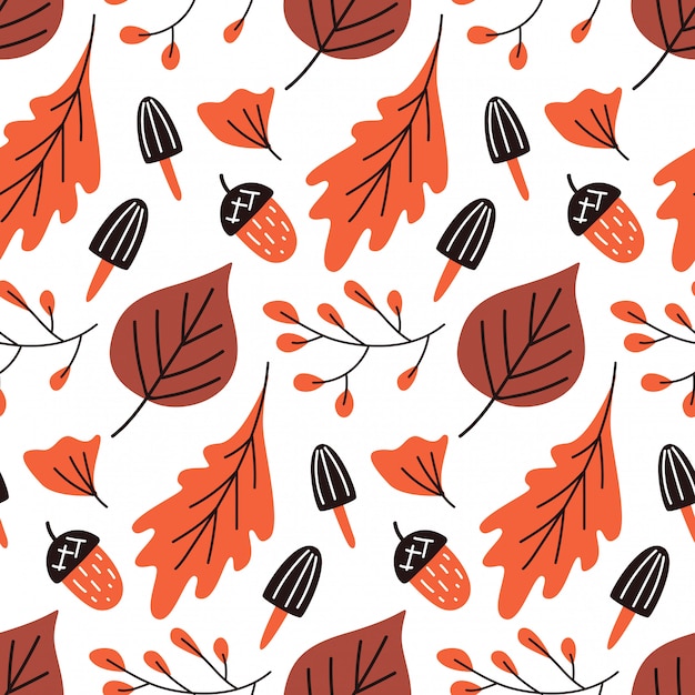 Autumn leaves seamless pattern