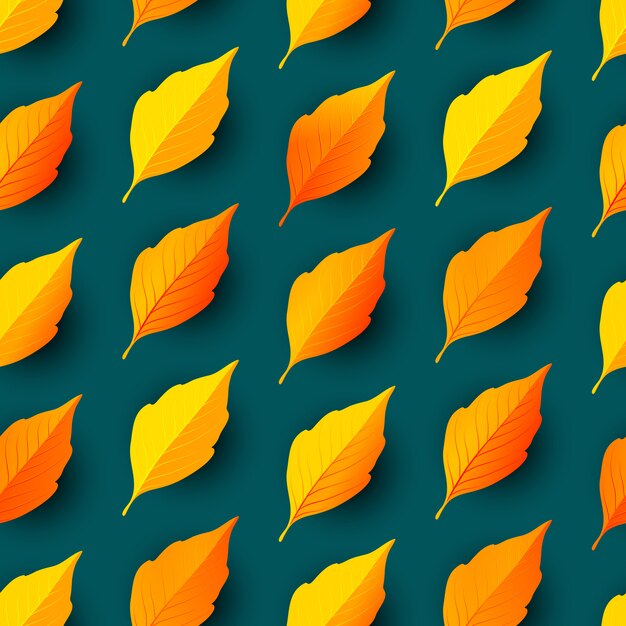 Autumn leaves seamless pattern