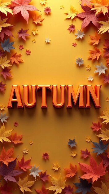 Vector autumn leaves typography design