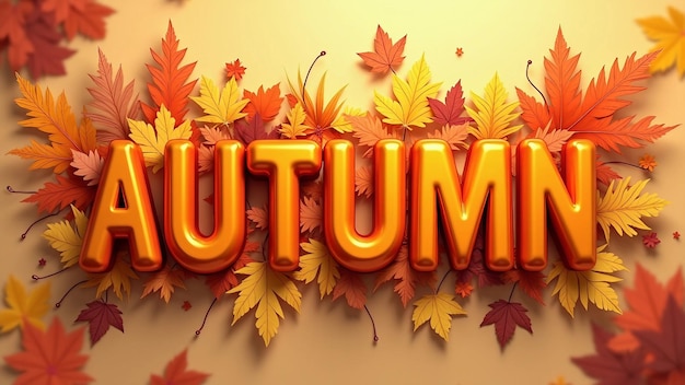 Autumn Leaves Typography Design