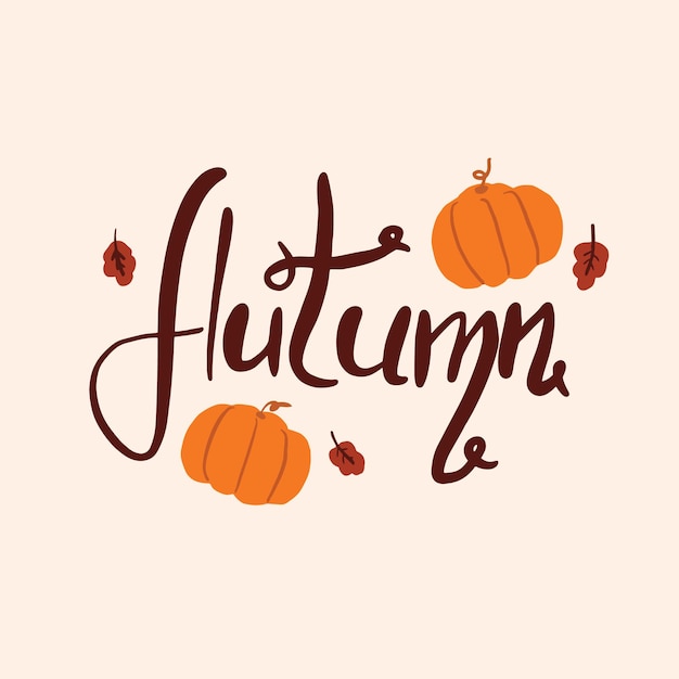 Autumn lettering decorative lettering isoiled on light background