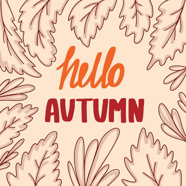 Autumn lettering decorative vector poster