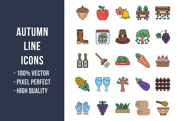 Autumn Line Color Icons