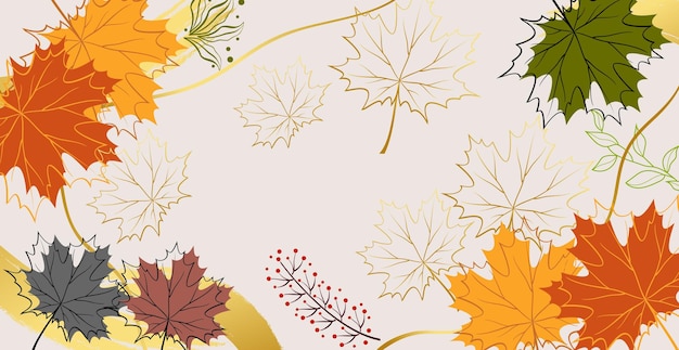 Autumn maple leaves on a colored background Vector