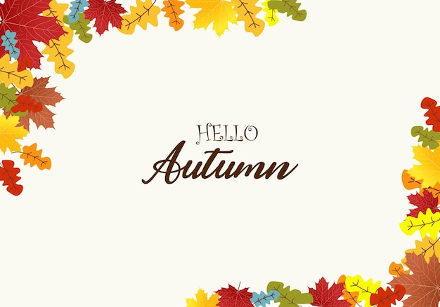 Autumn maple leaves frame background use for decorate website logo etc  vector illustration