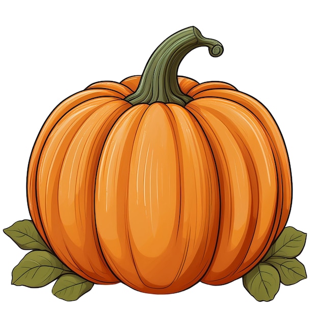 Autumn nature pumpkin isolated illustration isolated on white background