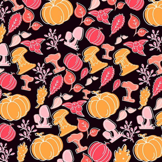 Autumn pattern background design vector