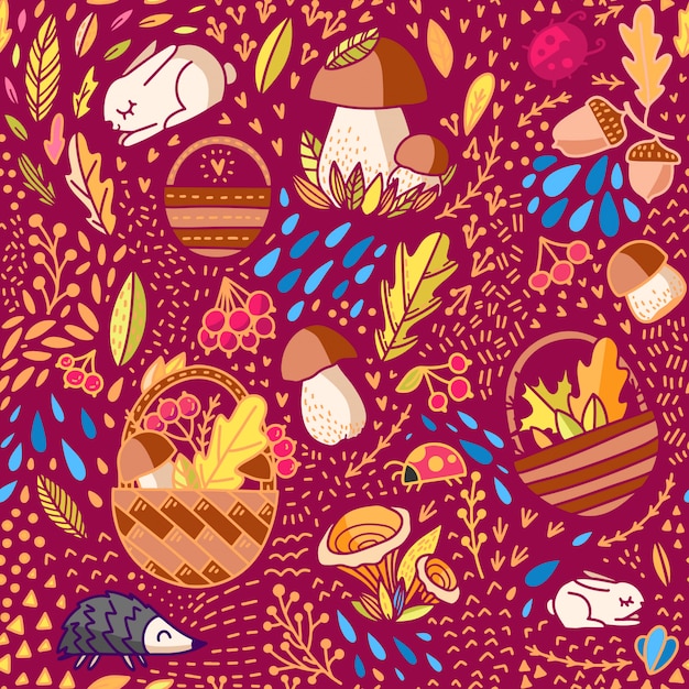 Autumn pattern on dark background