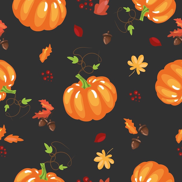 Autumn pattern Pumpkin High quality vector illustration