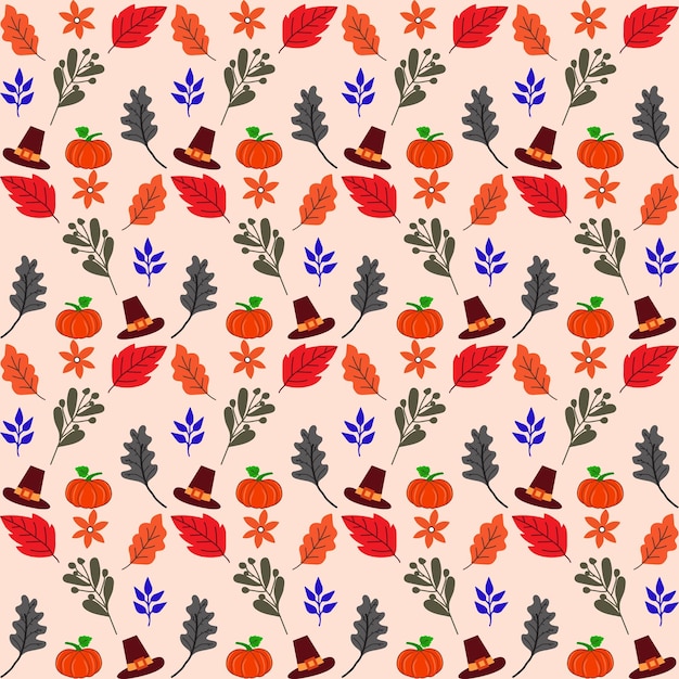 Autumn pattern. Vector. Seamless background with fall leaves