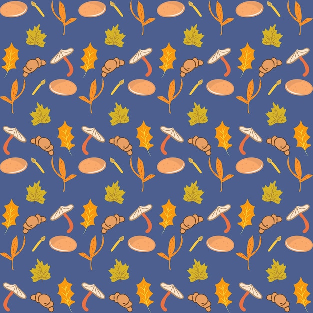 Autumn pattern. Vector. Seamless background with fall leaves