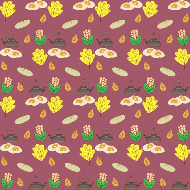 Autumn pattern. Vector. Seamless background with fall leaves