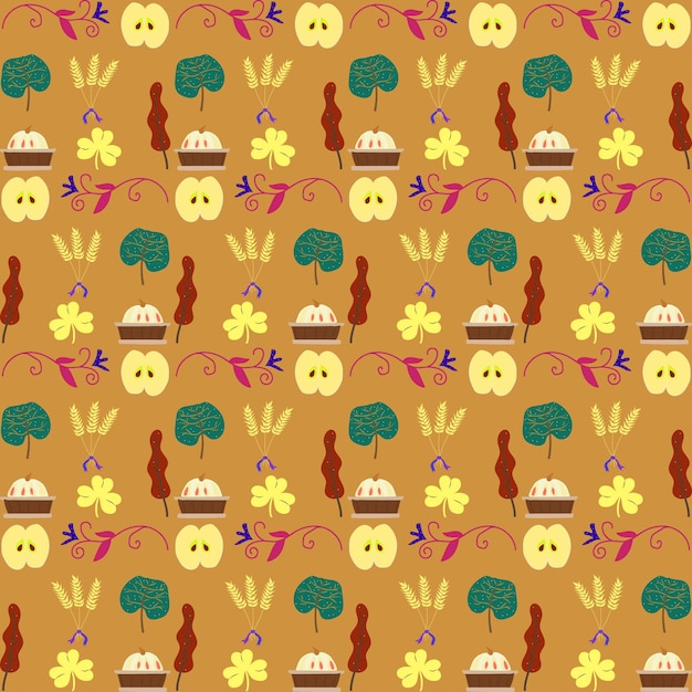 Autumn pattern. Vector. Seamless background with fall leaves