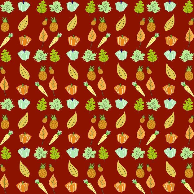 Autumn pattern. Vector. Seamless background with fall leaves