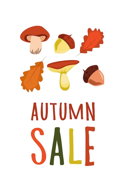 Autumn poster postcard or background for design discounts for sale