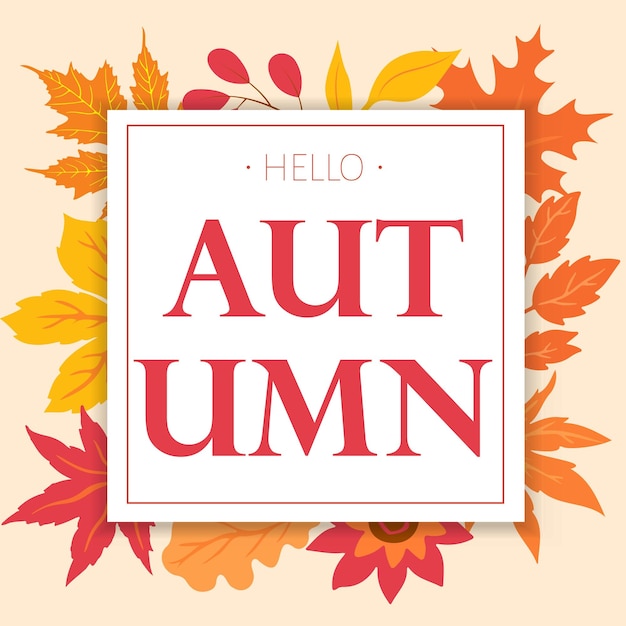 Autumn poster template. Autumn card, banner, frame, background, template. Autumn sale concept.