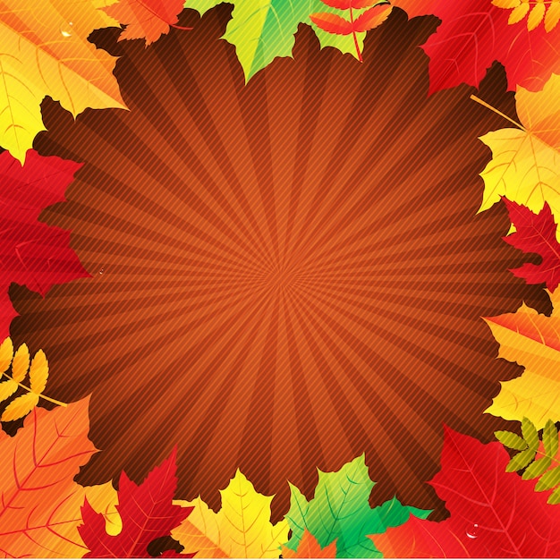 Autumn Poster With Leaves With Gradient Mesh,  Illustration