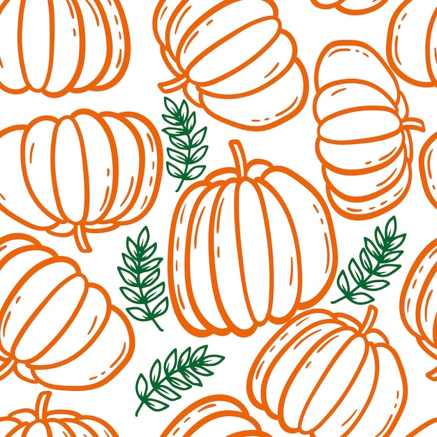 Autumn pumpkin seasonal vector seamless pattern