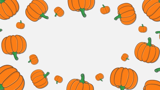 Autumn Pumpkin Thanksgiving Background Design Template Pumpkin Cartoon Vector Illustration Halloween