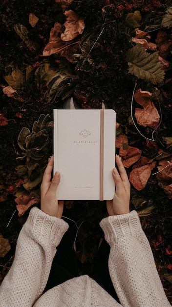 Vector autumn reading mockup