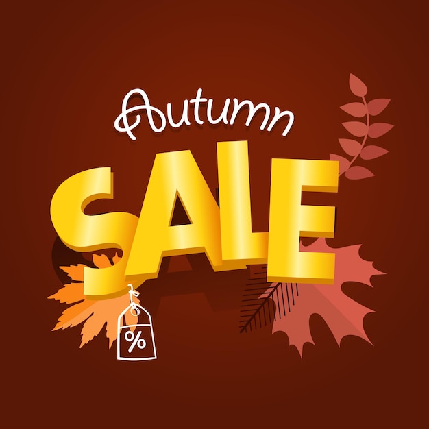 Autumn sale advirtising banner. Shopping special offer template. Autumn sale