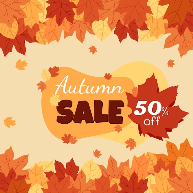 Autumn sale banner template