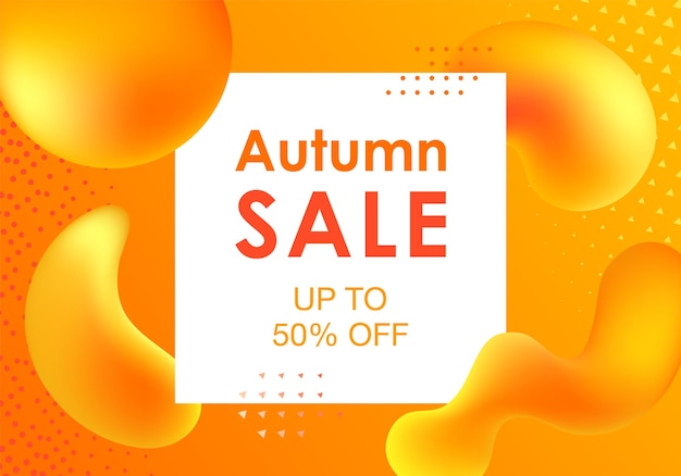 Autumn sale design with colorful gradient shapes. Modern vector illustration for autumnal season. Futuristic design posters