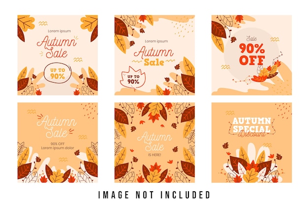 Autumn sale discount Social media post template