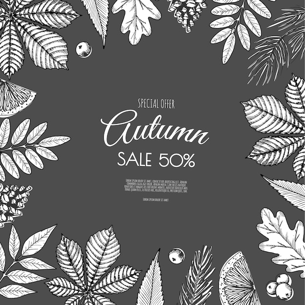 Autumn sale flyer template.