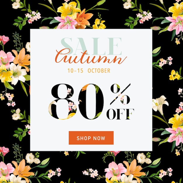 Autumn Sale Hortensia Banner for Discount Offer