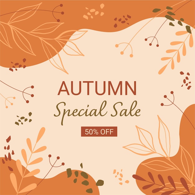 Autumn sale poster, banner or flyer