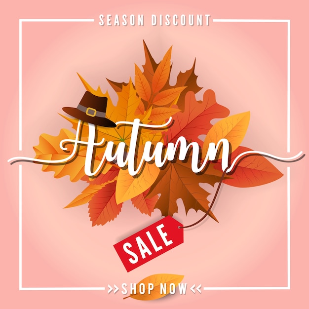 Autumn sale sbanner background design