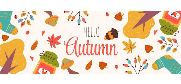 Autumn sale shopping banner poster abstract concept graphic design illustration